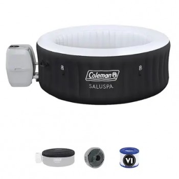 New Coleman - 4 Person Portable Inflatable Outdoor Hot Tub - Black